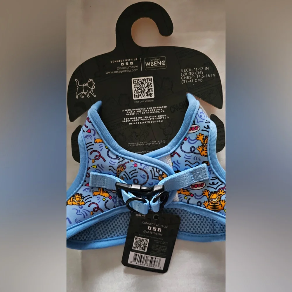 Disney Sassy Meow Blue Garfield Harness, Collar and Leash Set (S)